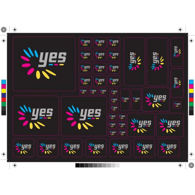 Branded stickers for road cases produced for Yes Events by Adcal Labels