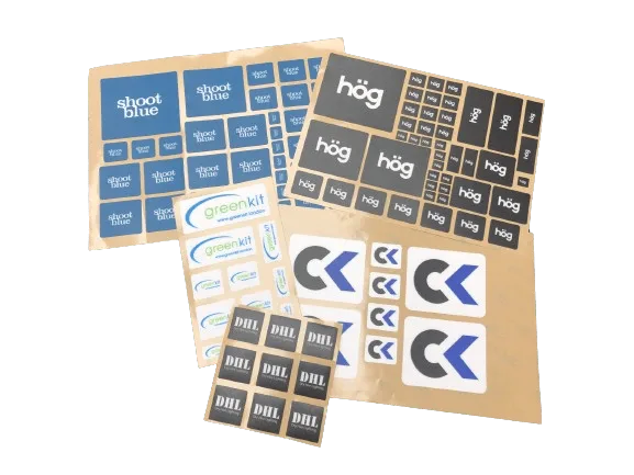 Custom flight case stickers with write-on fields printed for HÖG by Adcal Labels