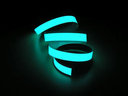 Electroluminescent label strip glowing — EL panel printed by Adcal Labels