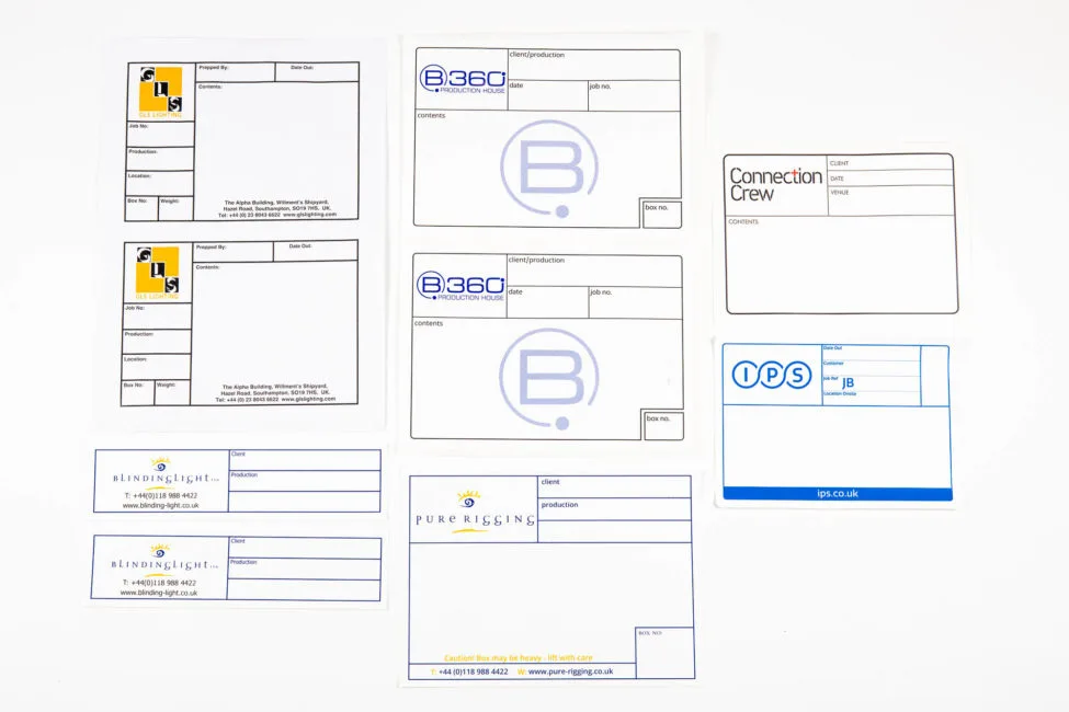 Serialised barcode labels and cable tail labels manufactured at Adcal Labels, High Wycombe